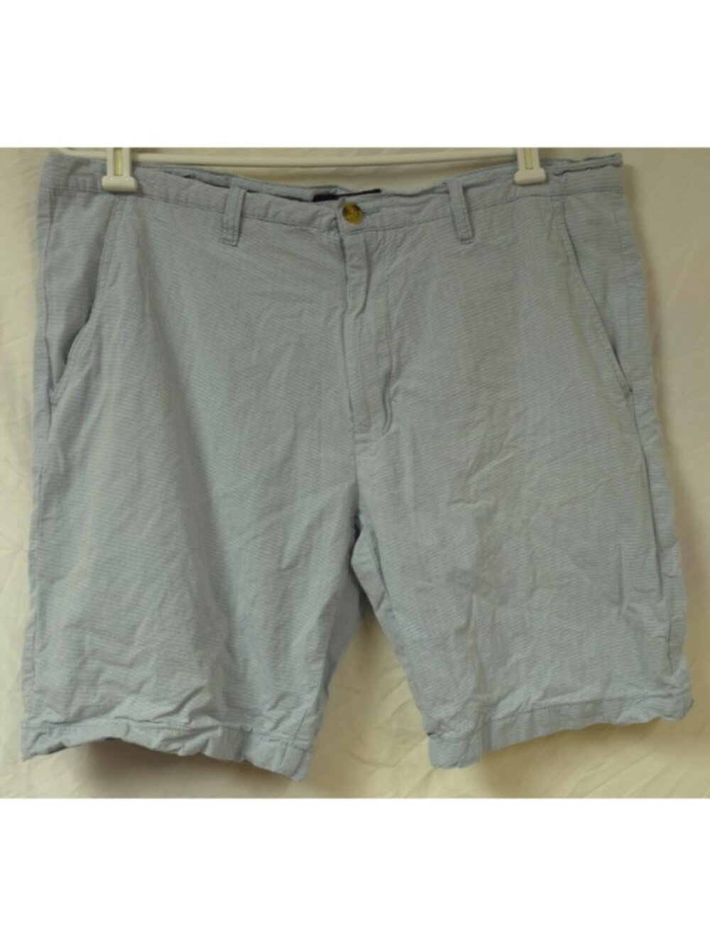 U.S. Polo Assn. Mens 40X10 Blue Pin Stripe Cotton Chino Khaki Preppy Logo Shorts
